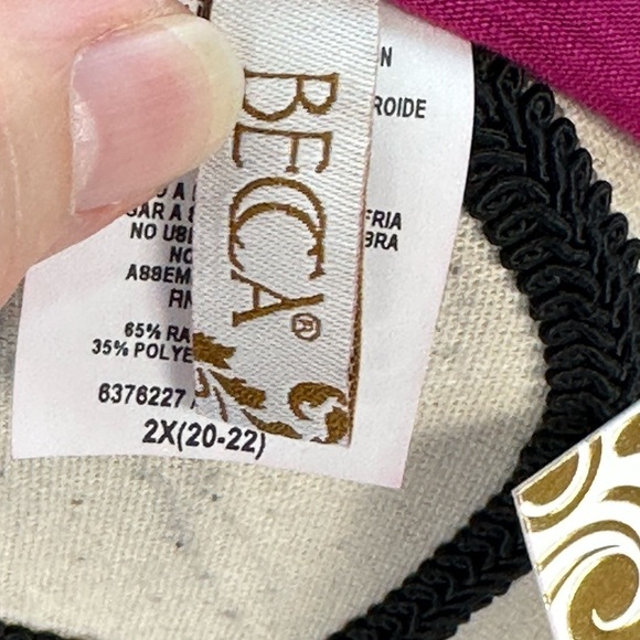 Becca Sleeveless Racerback Swimsuit Cover Up Dress - Pink - size 2X - Picture 6 of 10